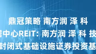 鼎冠策略 南方润 泽 科 技数据中心REIT: 南方润 泽 科 技数据中心封闭式基础设施证券投资基金认购申请确认比例结果的公告